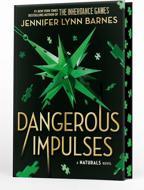 Official Dangerous Impulses Deluxe Limited Edition by Jennifer Lynn Barnes, showing its green cover and decorated edges